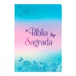 Bíblia NVI - Letra Grande semi luxo - Borboletas Metalizadas